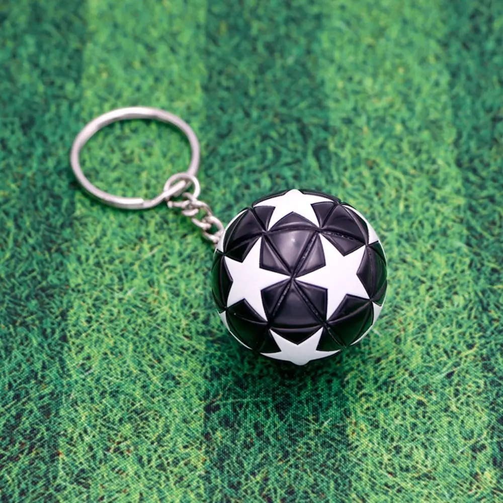 4 Pièces Porte-Clés Ballon Foot Argenté - Mini Porte Clef Football Métal