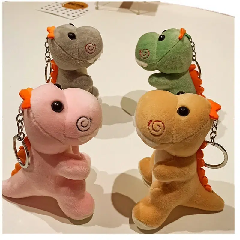 Kuscheltiere.biz Porte-Clés Dinosaure Tricératops – Peluche 15 Cm Réaliste, Collection Certifiée Avec Porte-Bonheur Igor – Cadeau Fan Dino, Lavable 30°C