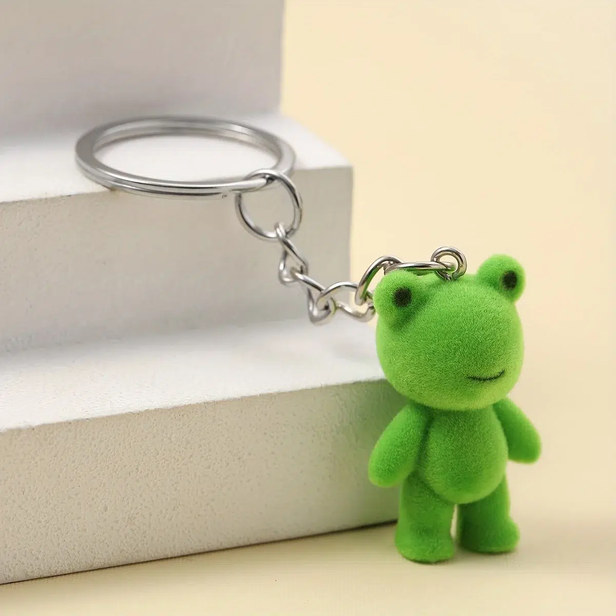 Porte-clés Grenouille En Métal Argenté – Mignon Pendentif Animalier, Neuf Onwomania